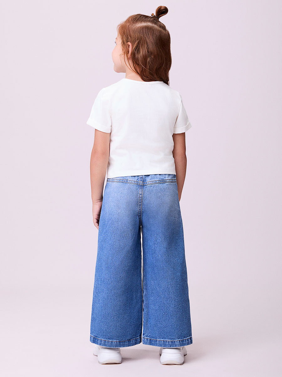 Blusa Infantil Momi Verão Branca Margarida Disney