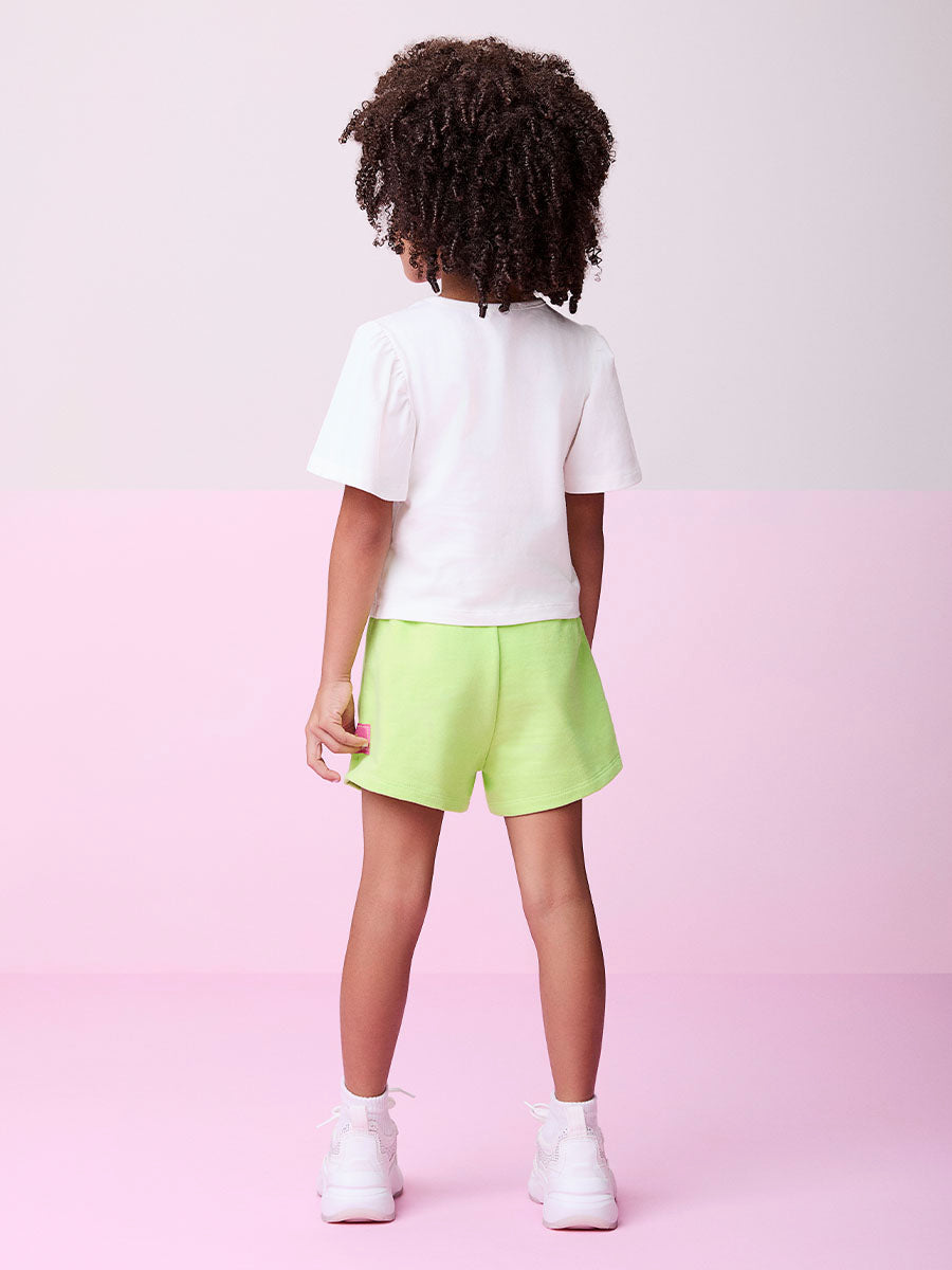 Conjunto Infantil Momi Verão Shorts Verde e Blusa Stitch