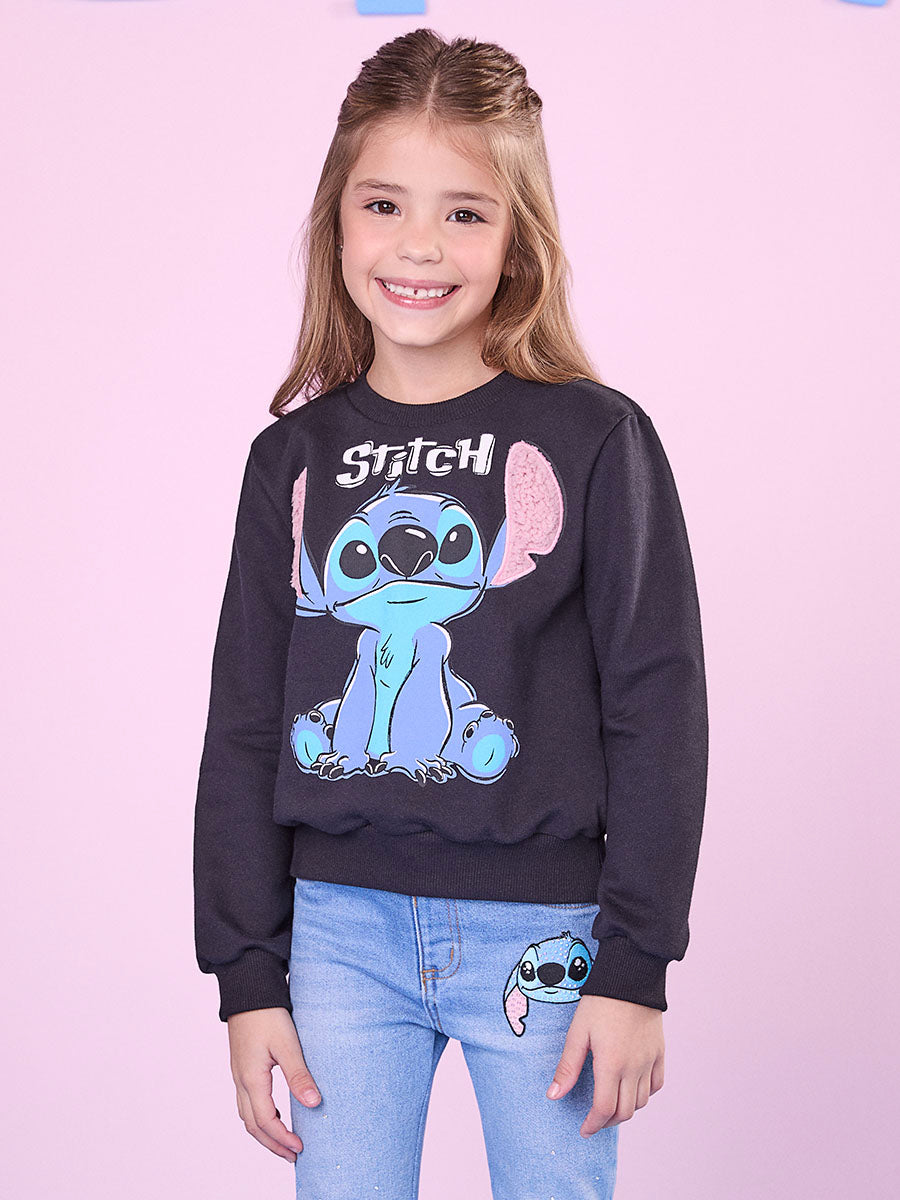 Moletom Infantil Momi Inverno Preto Stitch
