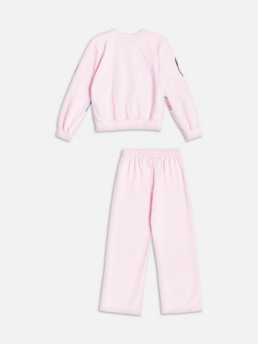 Conjunto Infantil Momi Inverno Calça e Moletom Rosa Stitch
