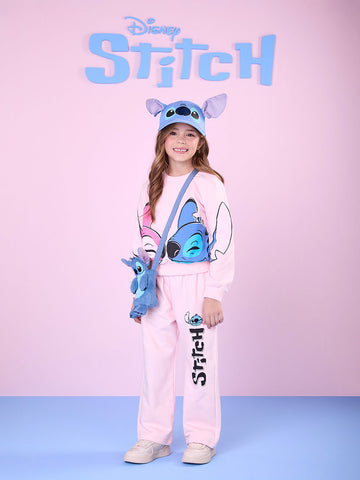 Conjunto Infantil Momi Inverno Calça e Moletom Rosa Stitch