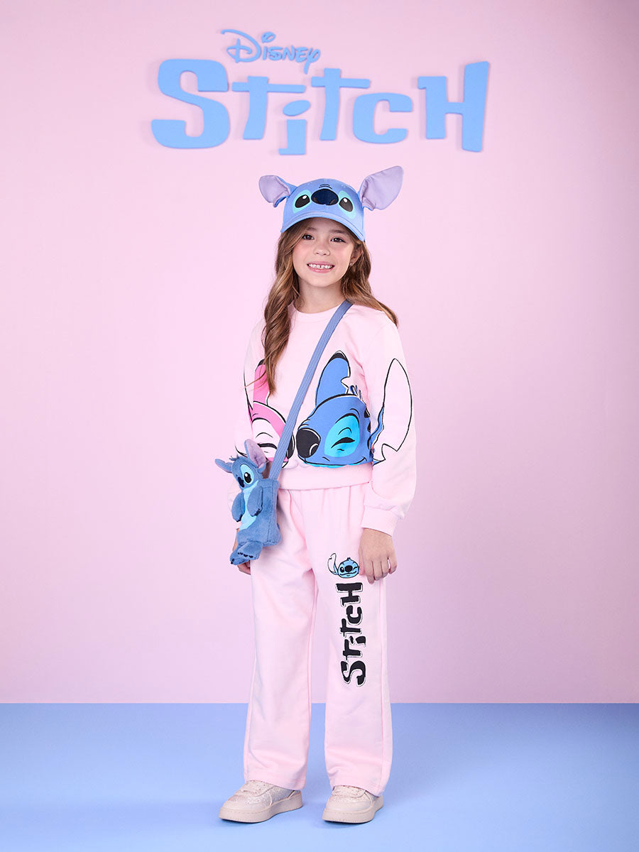 Conjunto Infantil Momi Inverno Calça e Moletom Rosa Stitch