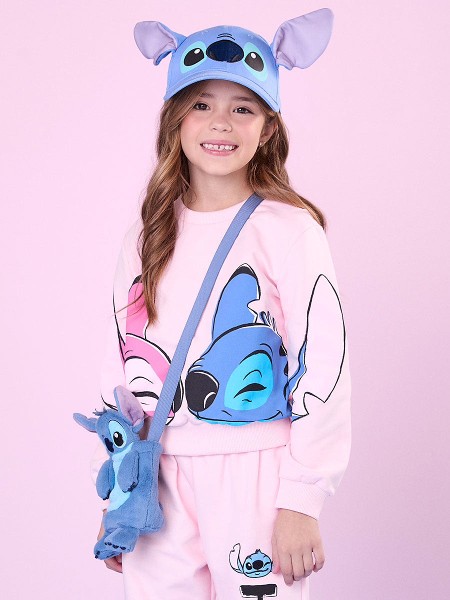 Conjunto Infantil Momi Inverno Calça e Moletom Rosa Stitch