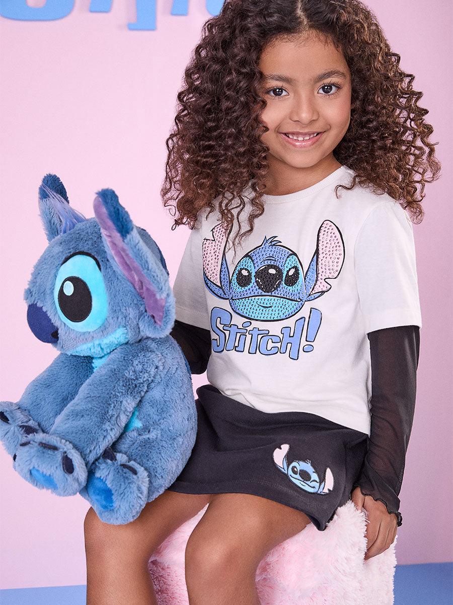 Conjunto Infantil Momi Shorts Saia e Blusa Stitch