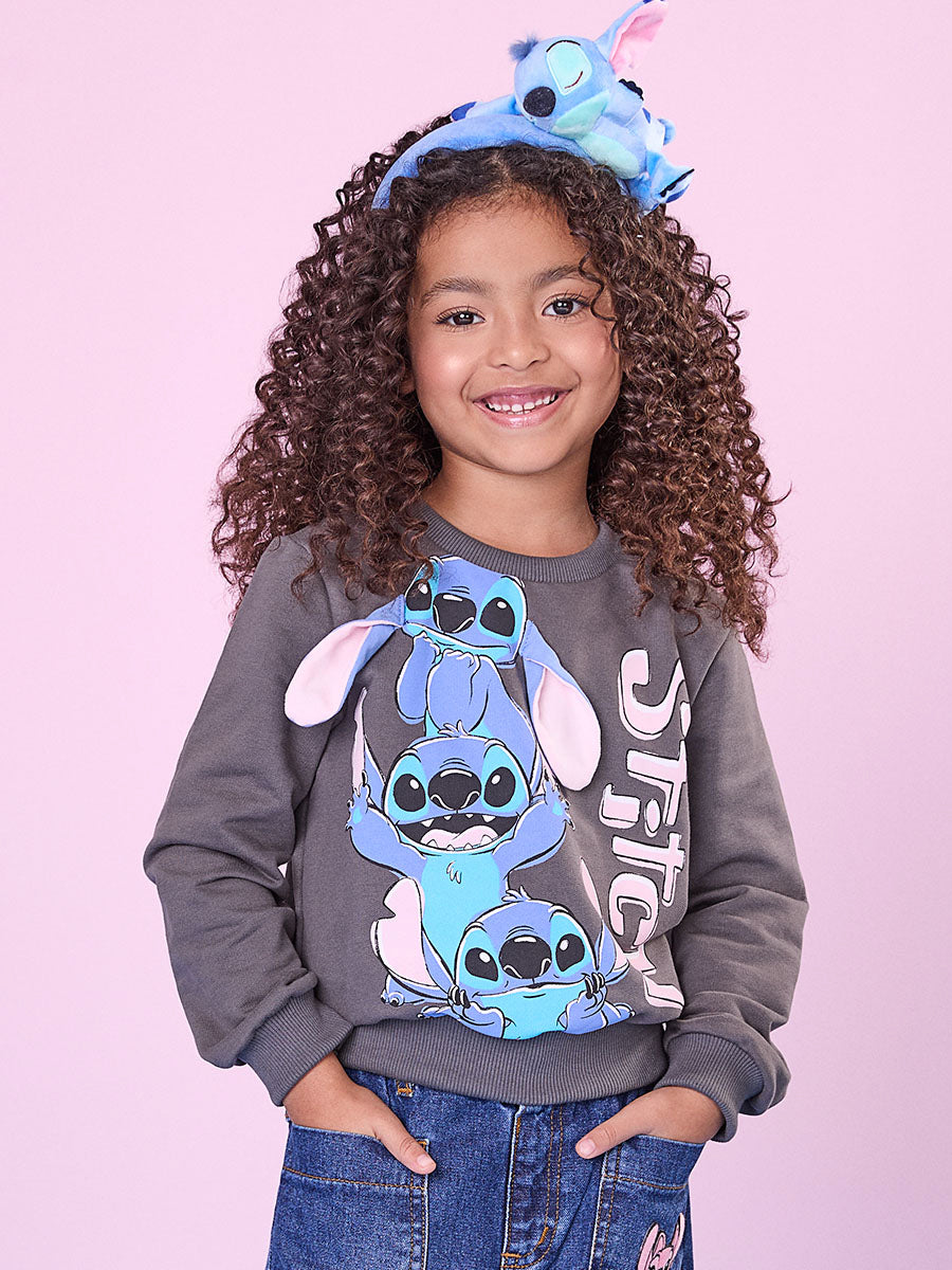 Moletom Infantil Momi Cinza Stitch