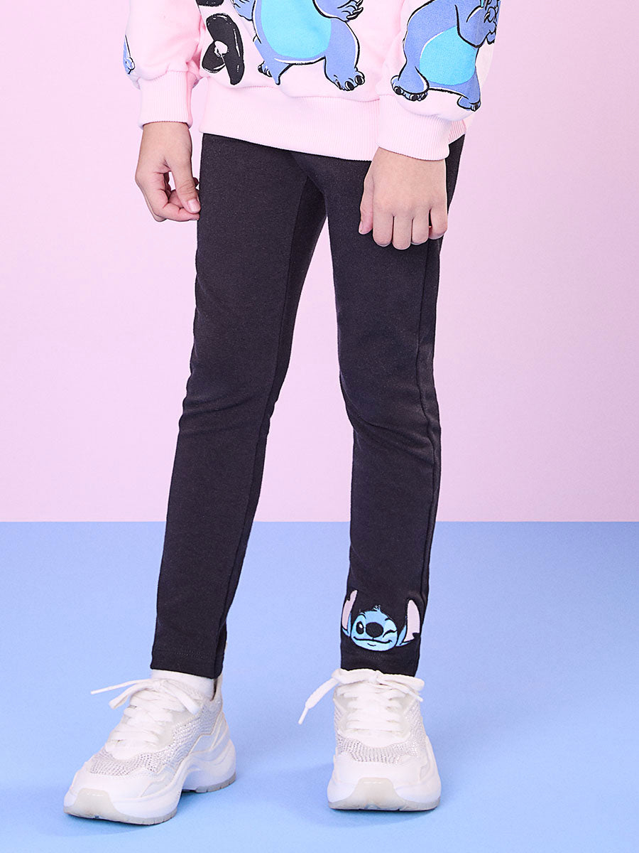 Conjunto Infantil Momi Inverno Legging e Moletom Rosa Stitch