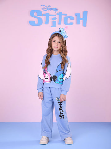 Conjunto Infantil Momi Inverno Calça e Moletom Azul Stitch