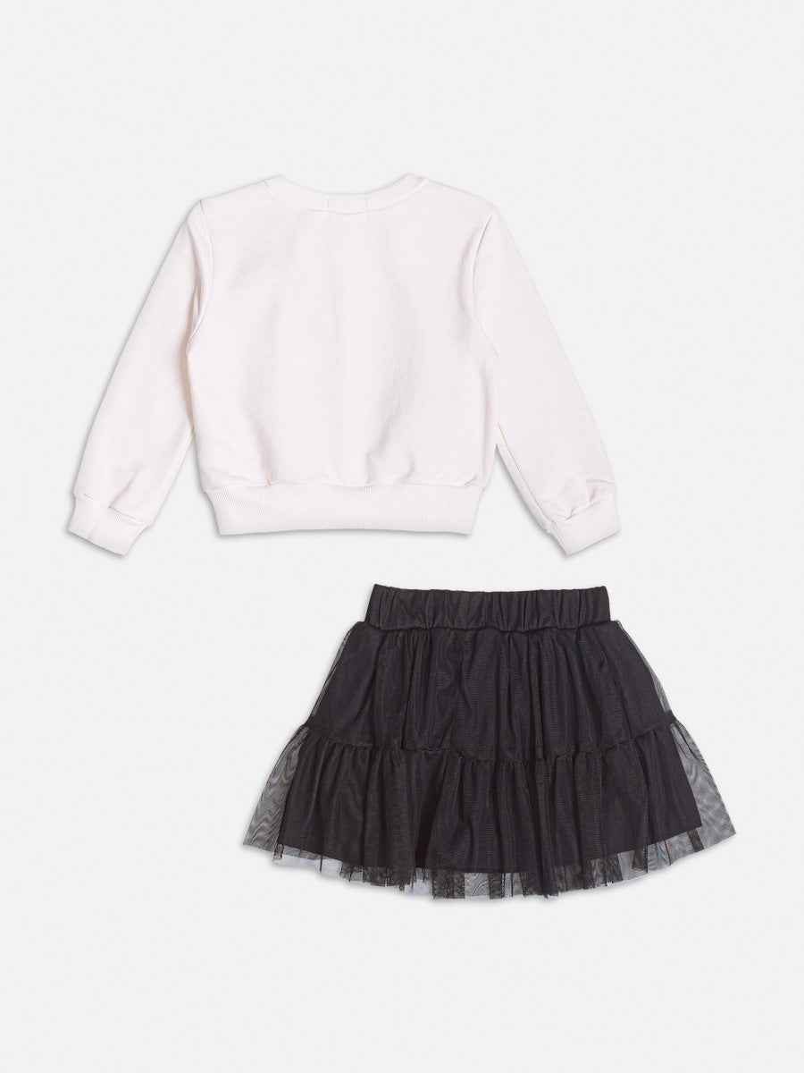 Conjunto Infantil Momi Inverno Saia Tule e Moletom Stitch