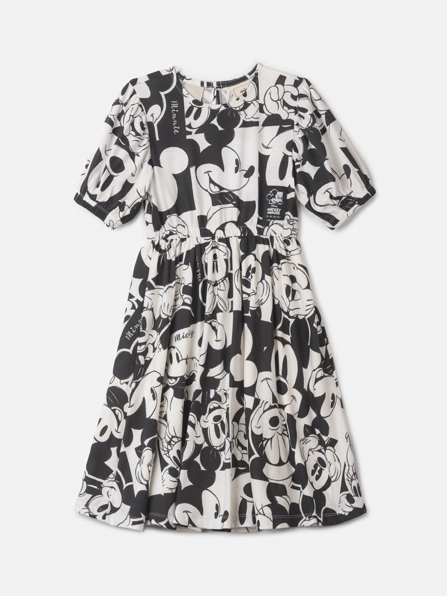 Vestido Infantil Animê Inverno Mickey Disney