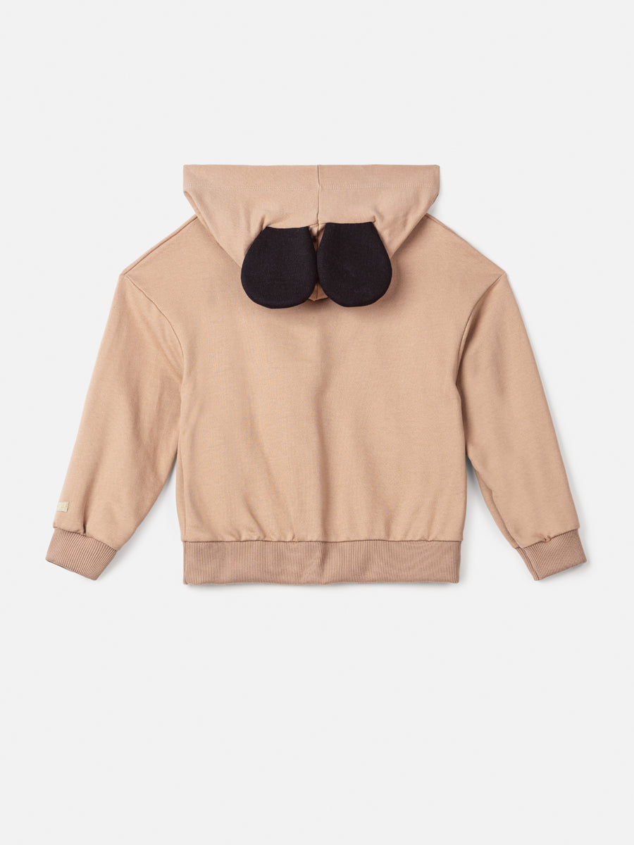 Moletom Infantil Animê Inverno Bege Minnie Disney