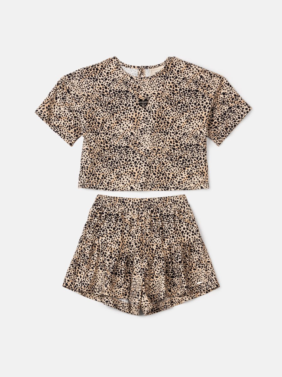 Conjunto Infantil Animê Inverno Shorts e Blusa Oncinha