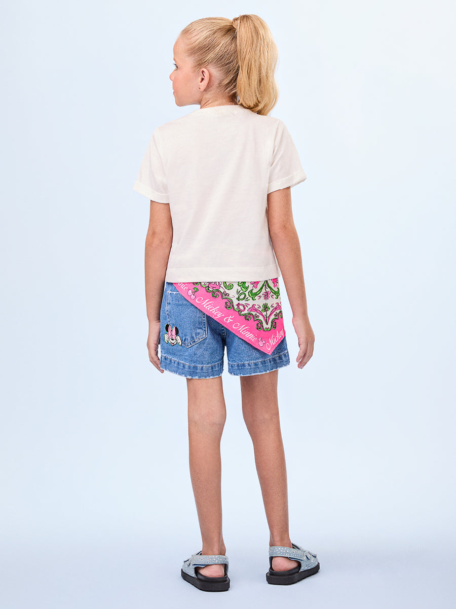 Blusa Infantil Anime Verão Mickey e Minnie Disney