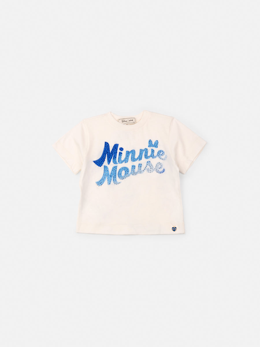 Conjunto Infantil Animê Verão Shorts Jeans e Blusa Minnie Mouse