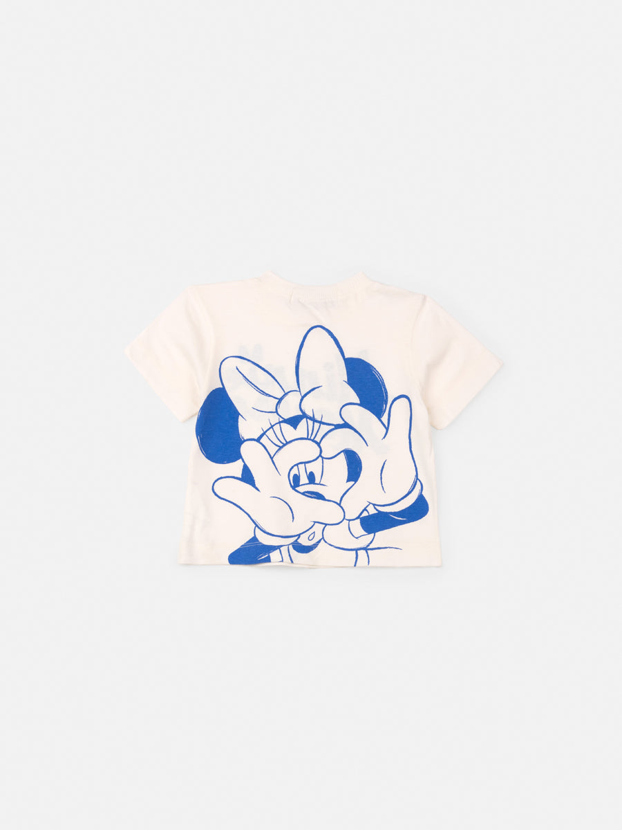 Conjunto Infantil Animê Verão Shorts Jeans e Blusa Minnie Mouse