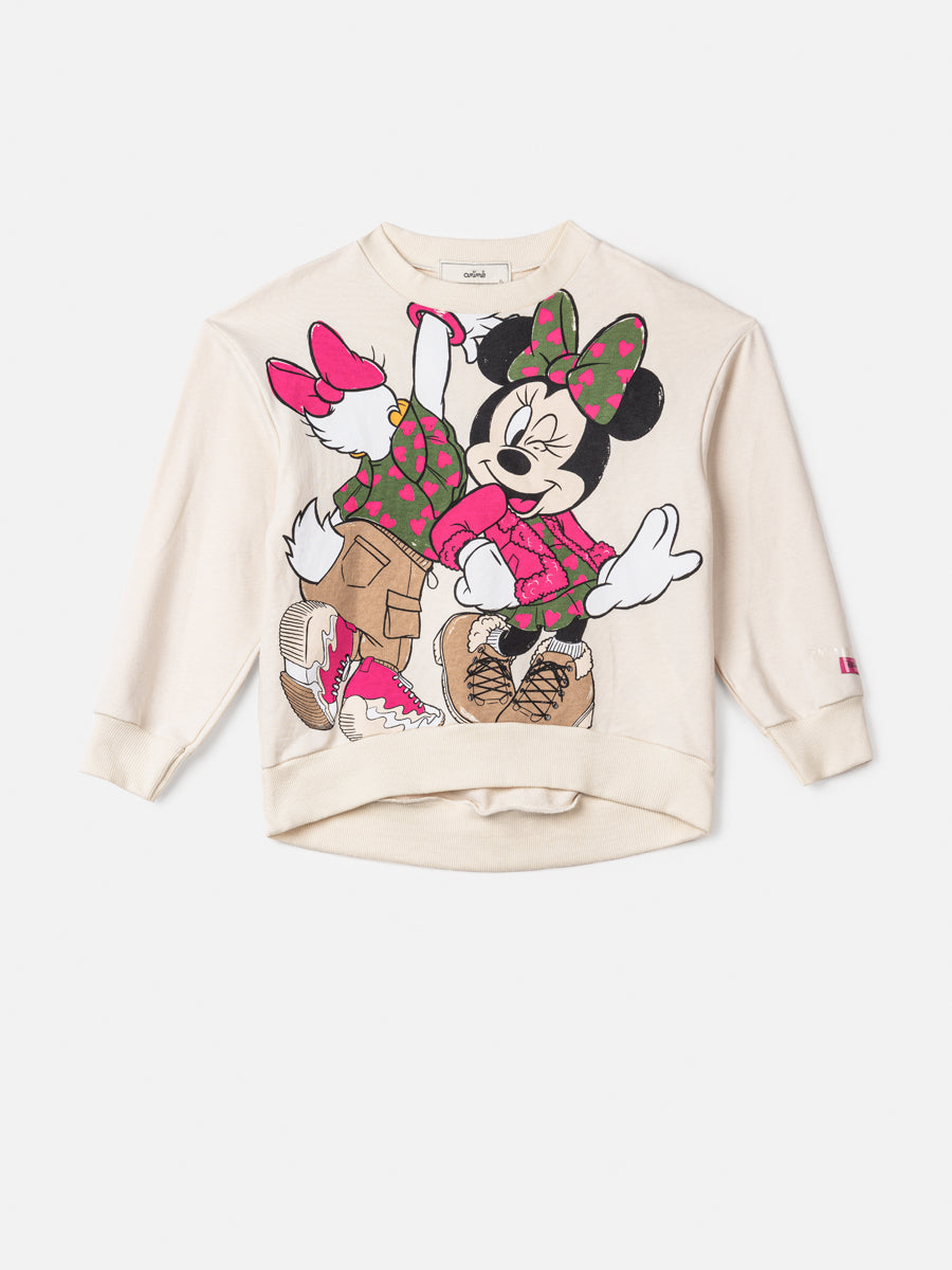 Moletom Infantil Animê Inverno Minnie e Margarida Disney