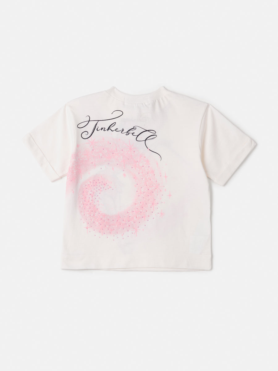 Blusa Infantil Animê Inverno Manga Curta Tinker Bell Disney