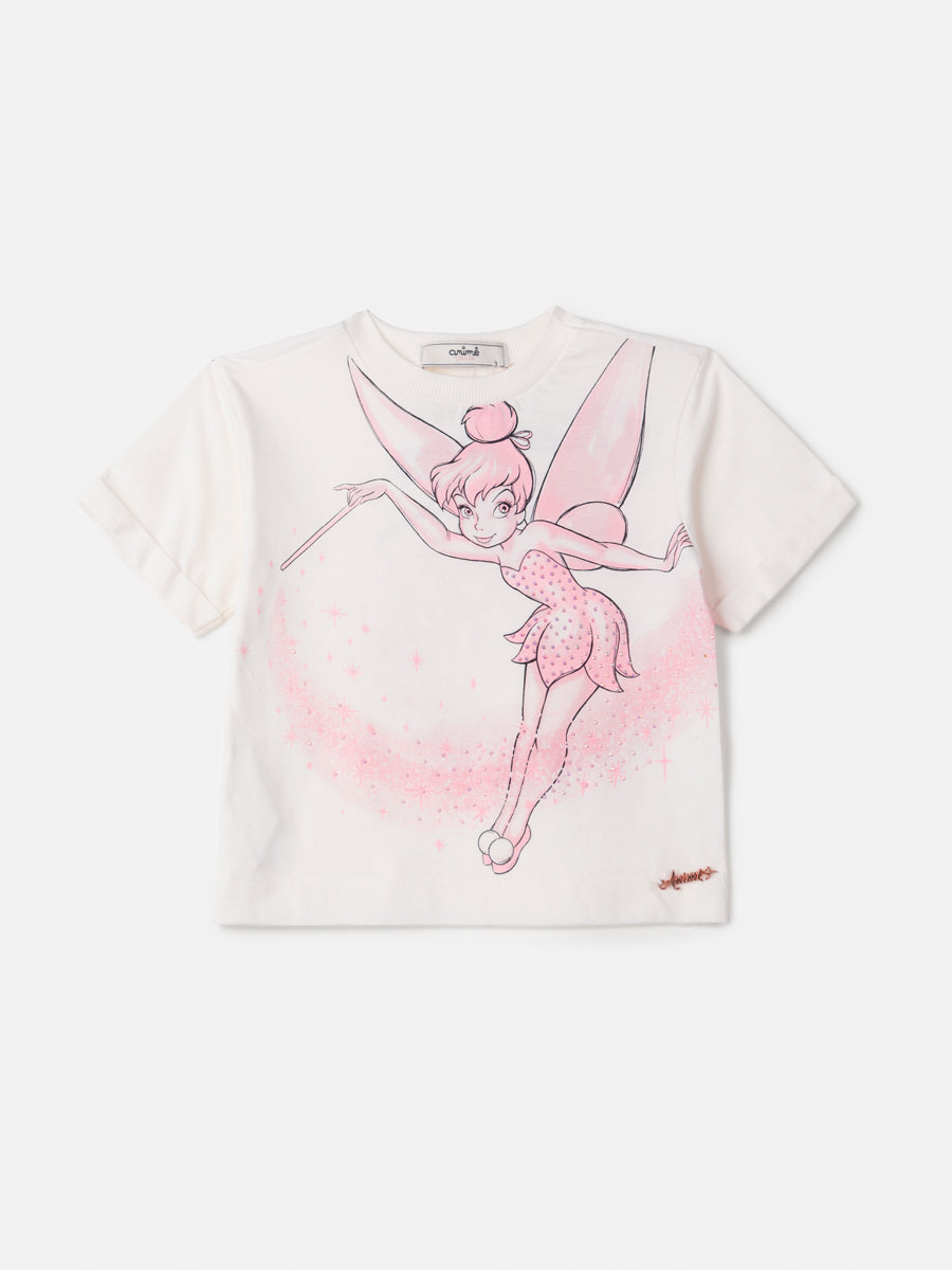 Blusa Infantil Animê Inverno Manga Curta Tinker Bell Disney