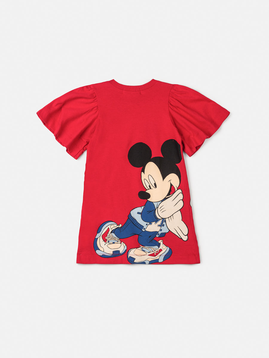 Vestido Infantil Animê Inverno Minnie Vermelho Disney