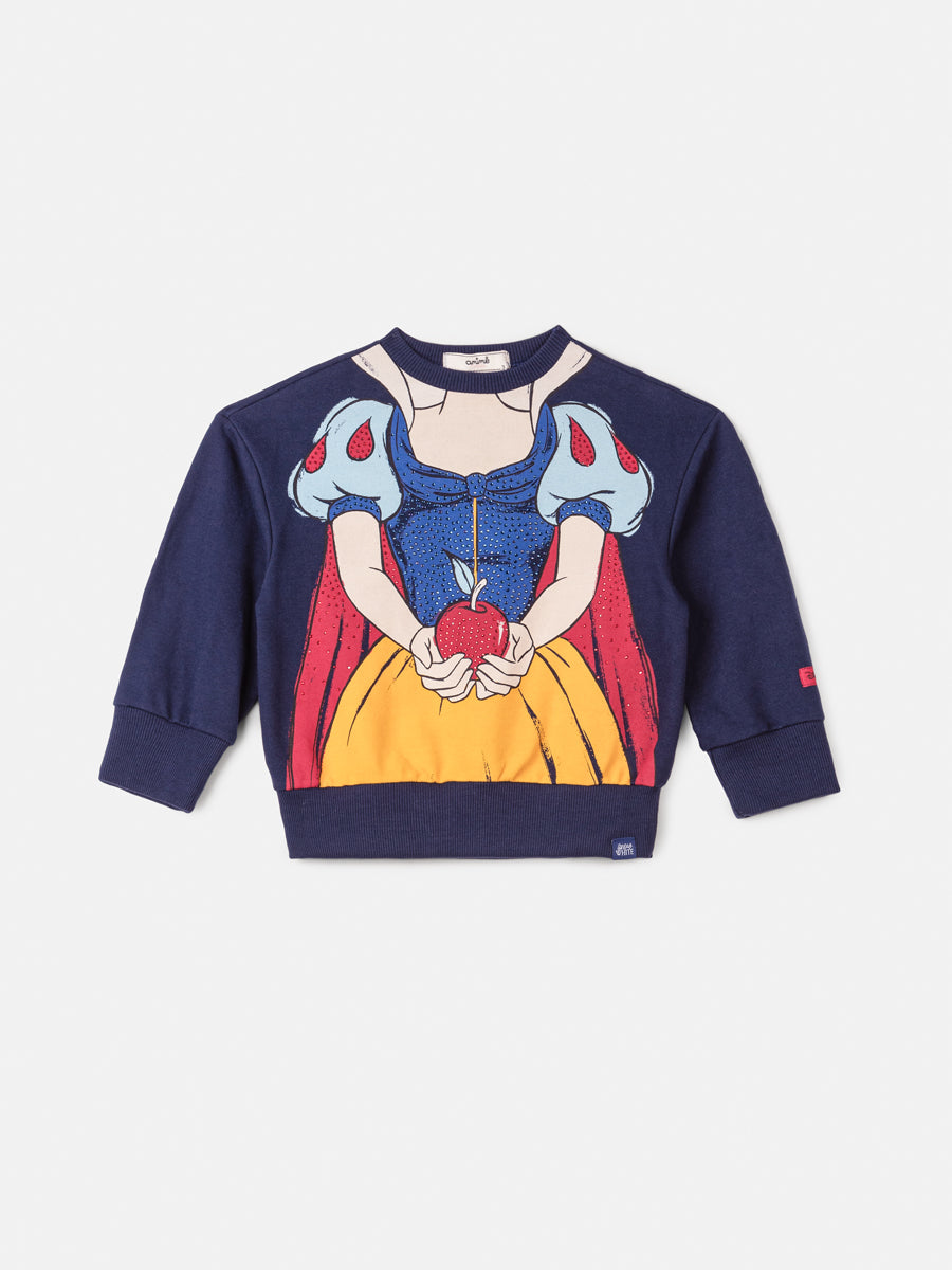 Moletom Infantil Animê Inverno Branca de Neve Disney