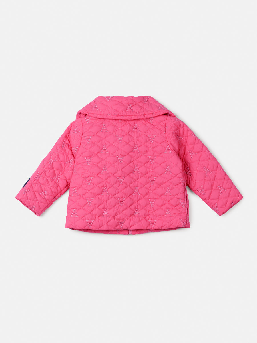 Jaqueta Infantil Animê Inverno Rosa Puffer