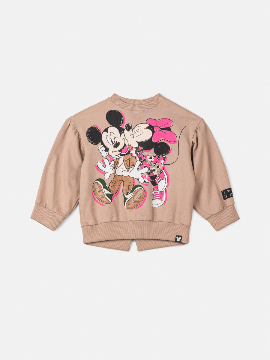 Conjunto Infantil Animê Inverno Calça Rosa e Casaco Minnie e Mickey Disney