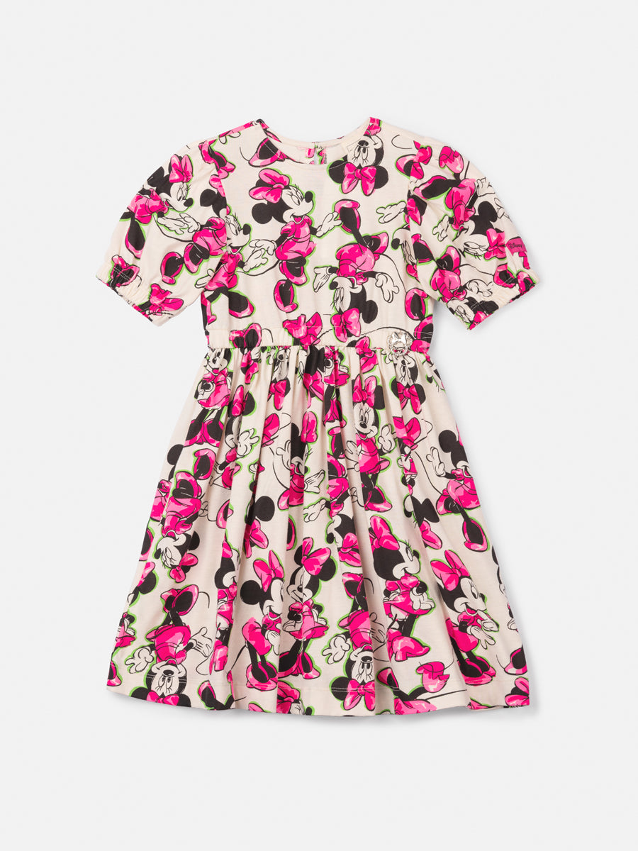 Vestido Infantil Animê Verão Minnie Rosa Disney