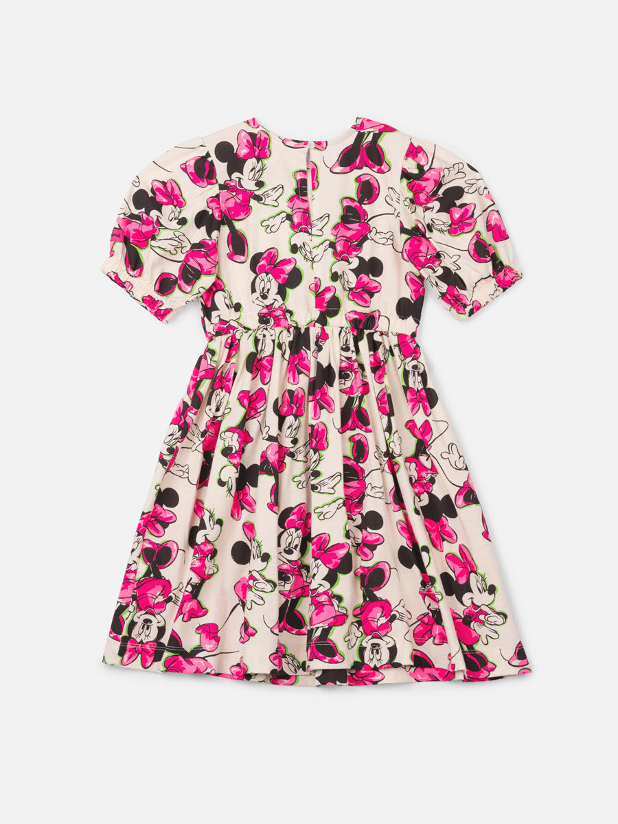 Vestido Infantil Animê Verão Minnie Rosa Disney
