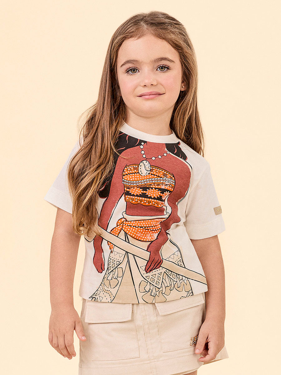 Blusa Infantil Animê Verão Princesa Moana Disney