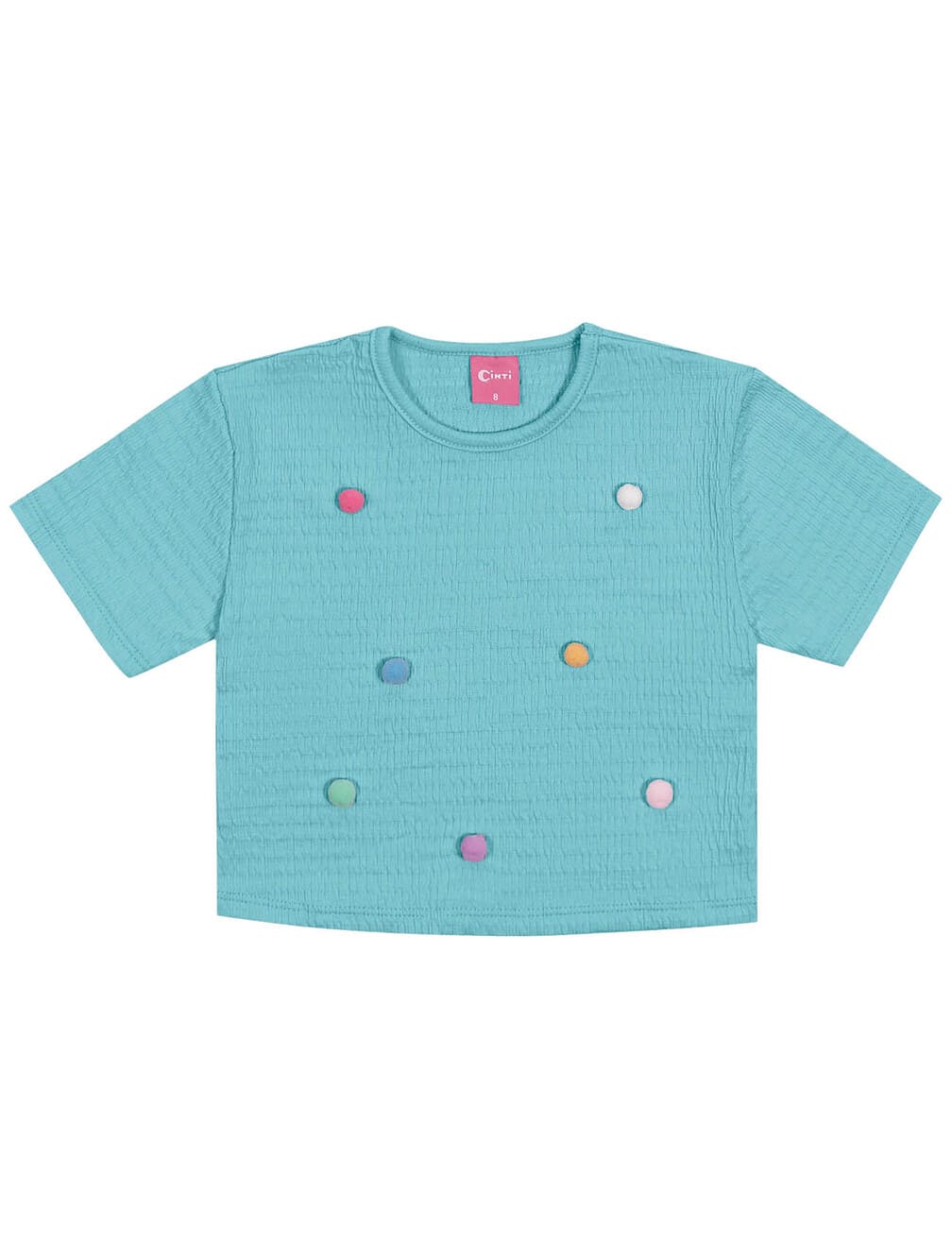 Conjunto Infantil Cinti Verão Shorts Saia e Blusa Azul Cute
