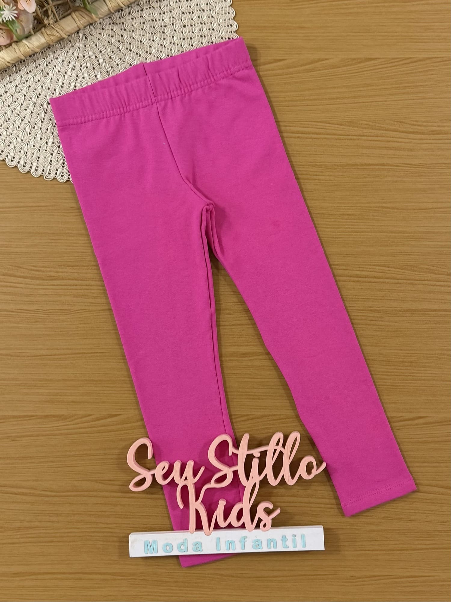 Calça Legging Infantil Brandili Inverno Flanelada Rosa