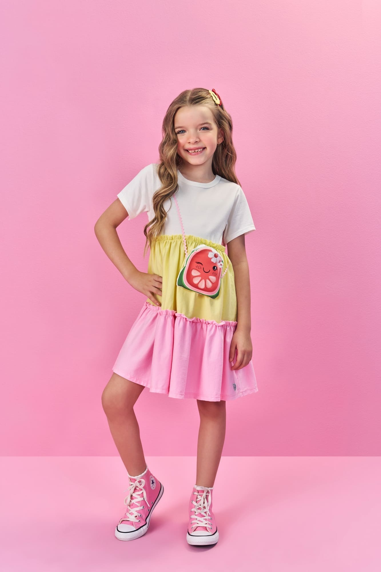 Vestido Infantil Cinti Verão Três Marias com Bolsinha