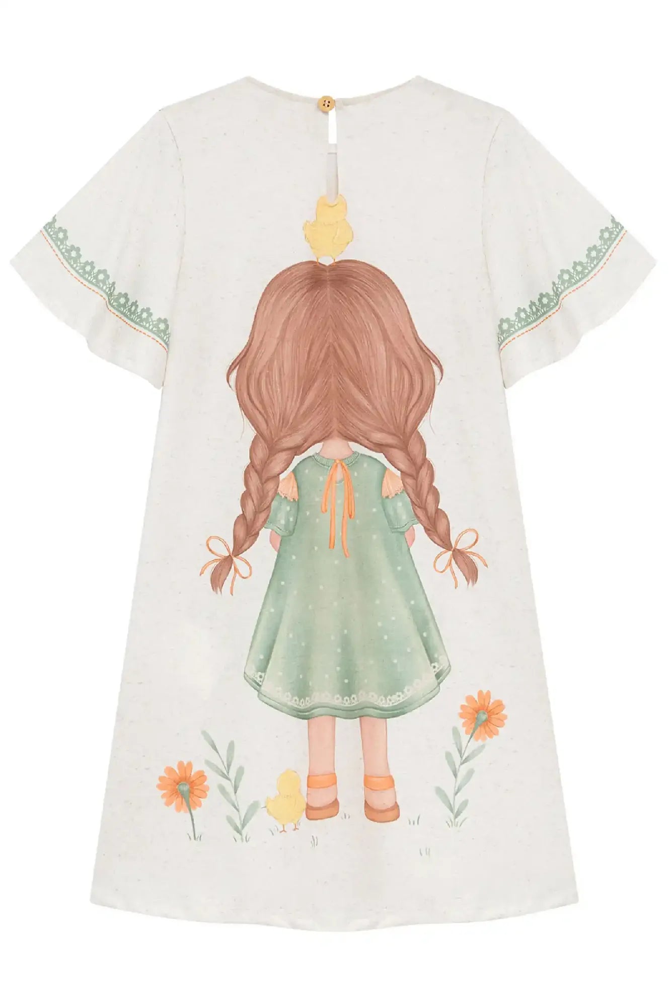 Vestido Infantil Kukiê Verão Off White Menininha Florista