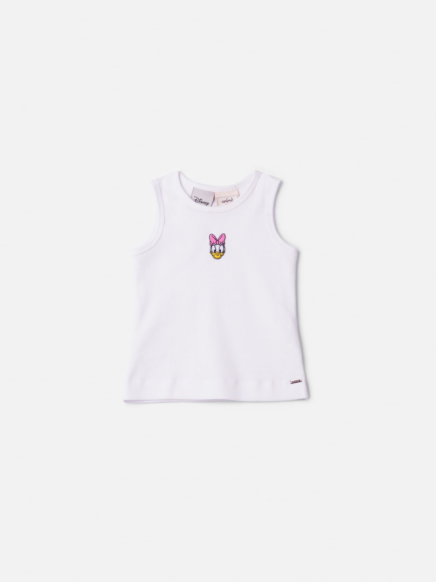 Regata Infantil Animê Verão Branca Margarida Disney
