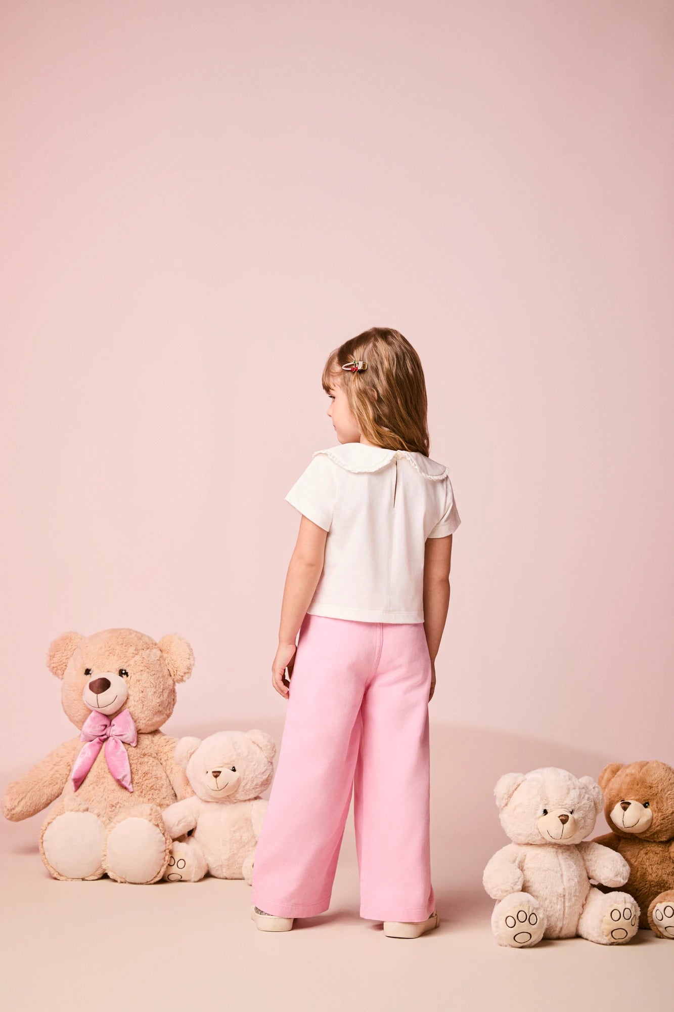 Blusa Infantil Momi Inverno Manga Curta Branca Cerejinha