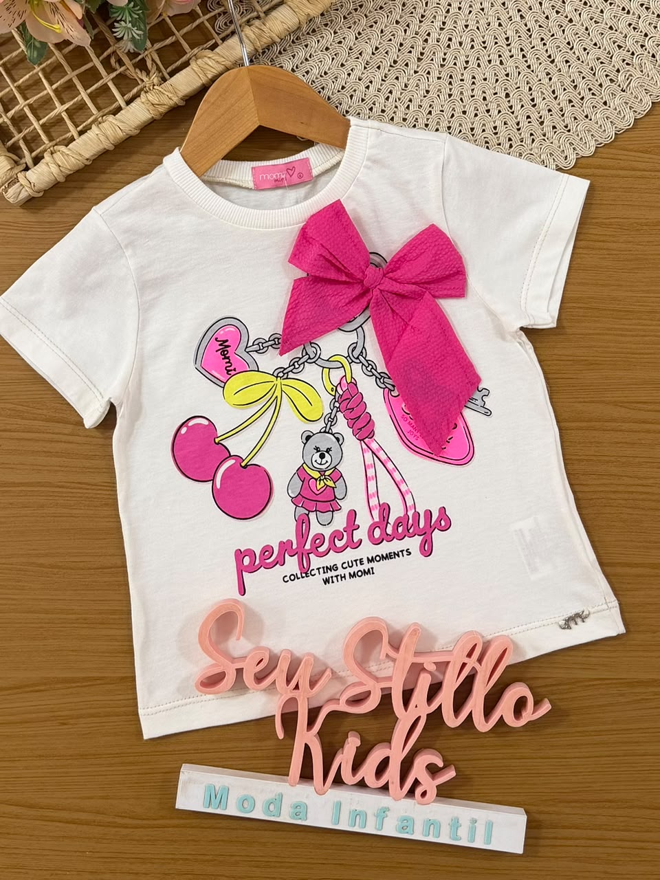 Blusa Infantil Momi Branca Chaveirinho