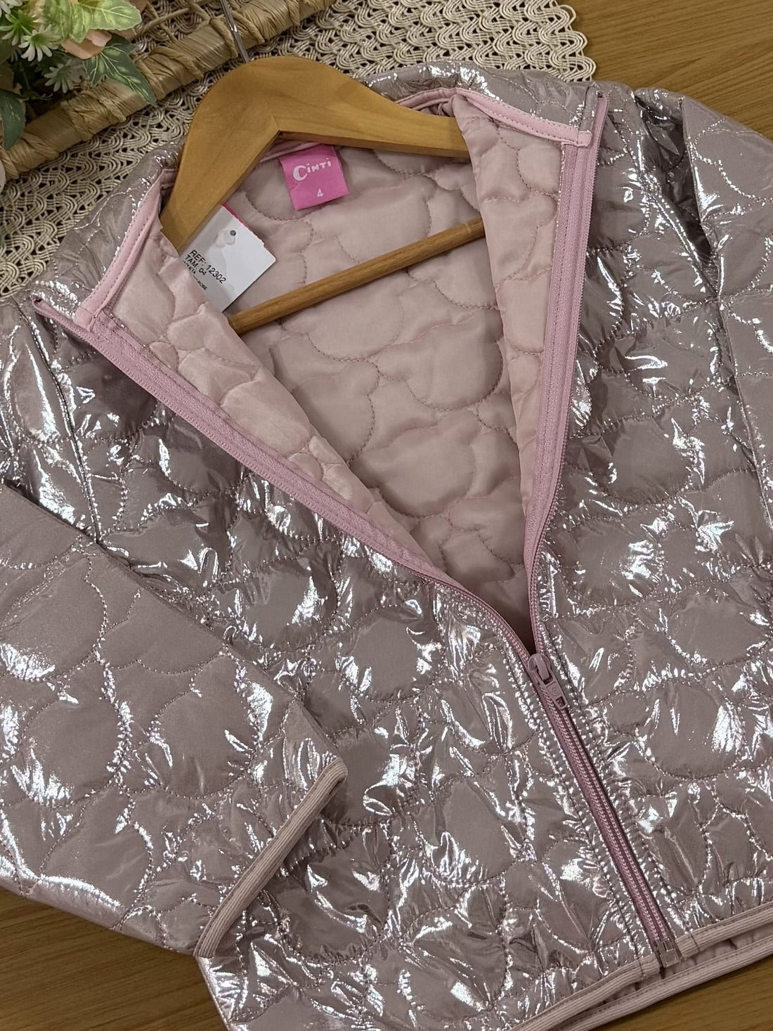 Jaqueta Infantil Cinti Inverno Metalizada Rosê