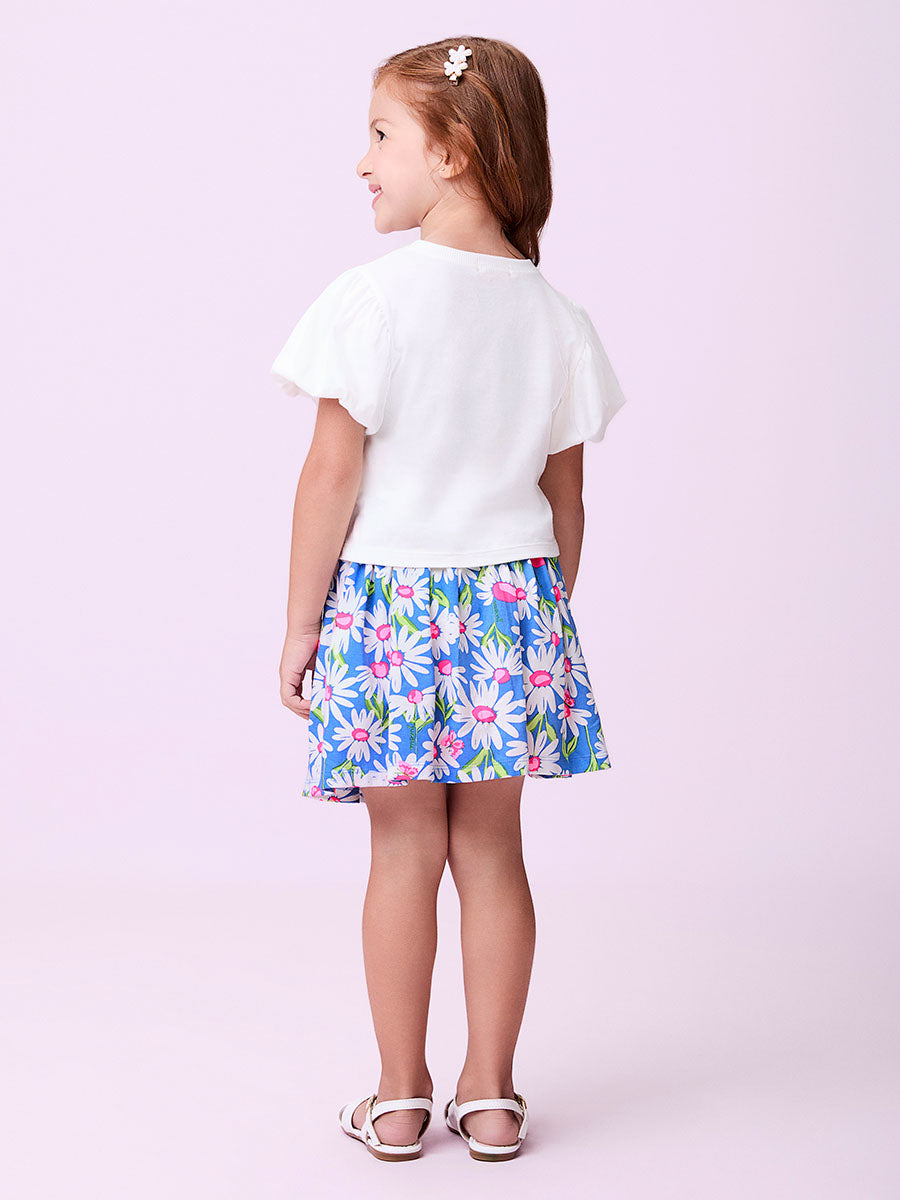 Conjunto Infantil Momi Verão Saia Floral e Blusa Flowers