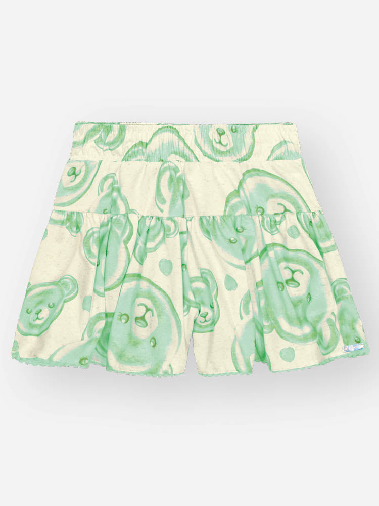 Conjunto Infantil Cinti Verão com Shorts e Blusa Verde Ursinhas
