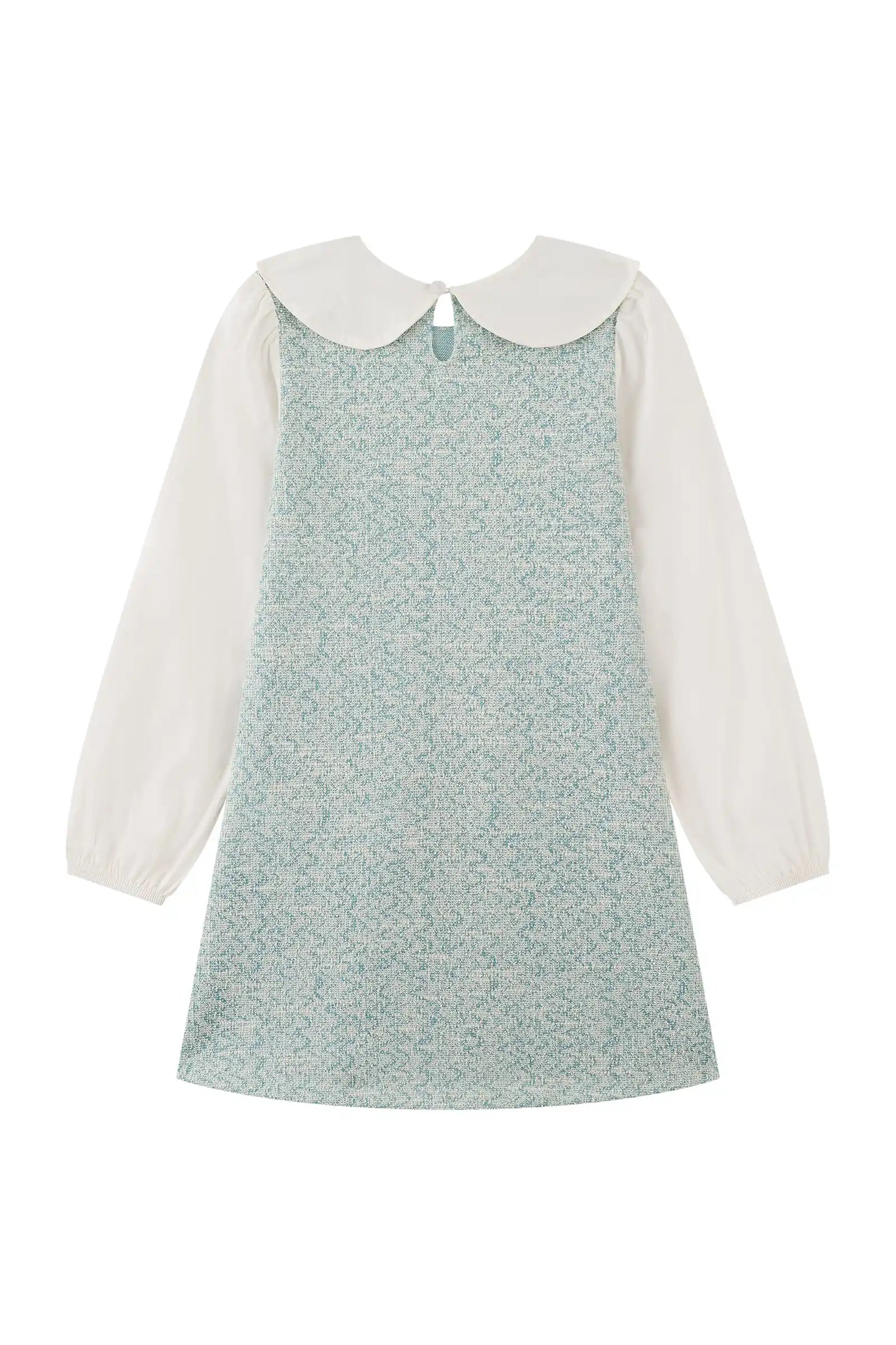 Vestido Infantil Kukiê Inverno Azul com Bolsinhos