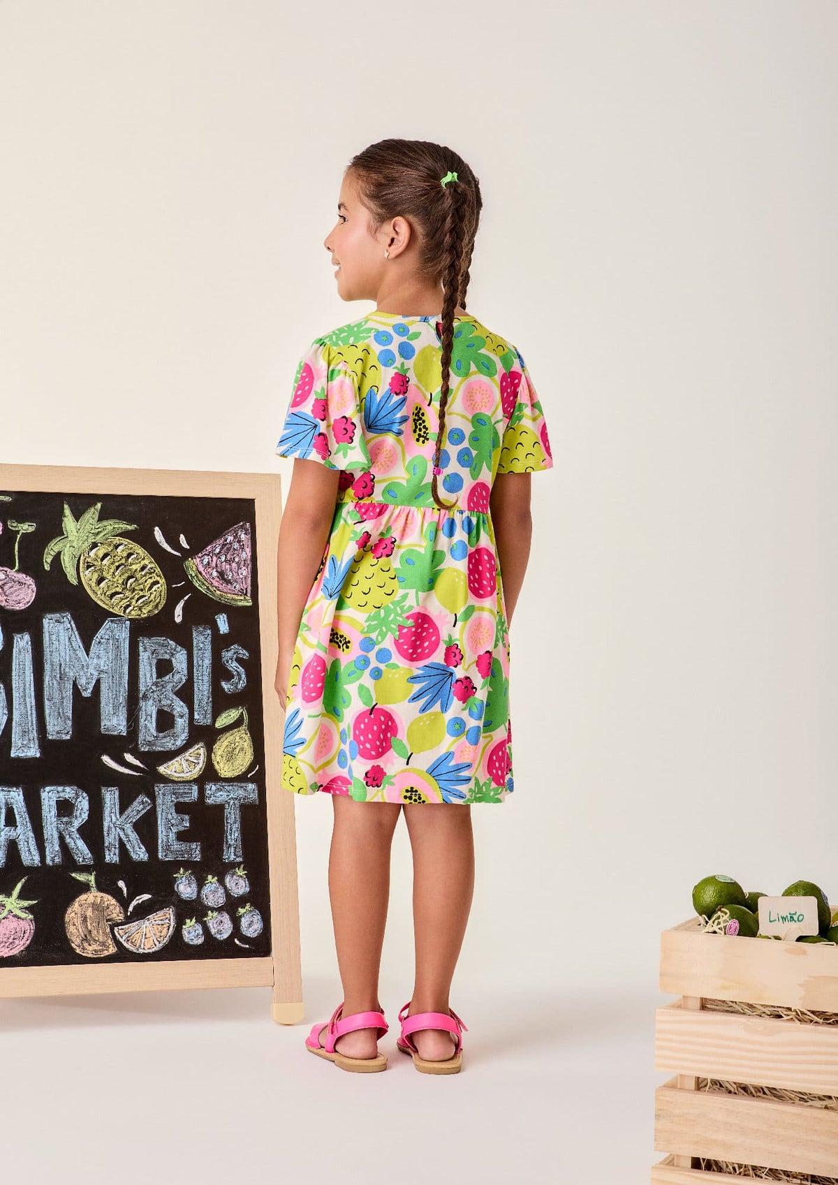 Vestido Infantil Bimbi Colorido Frutinhas