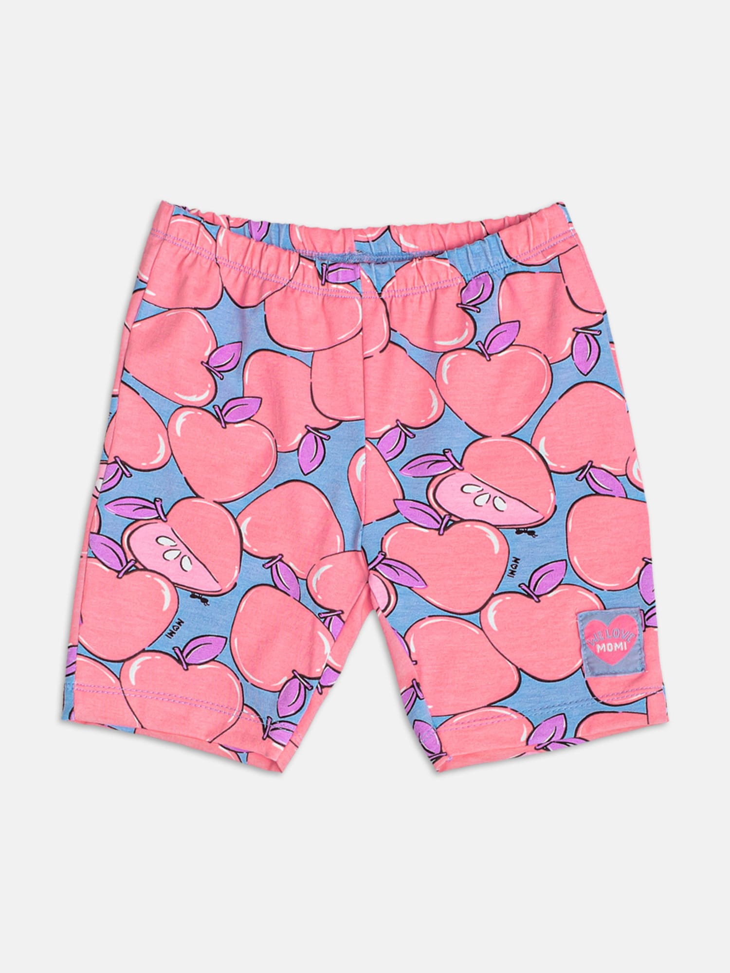 Conjunto Infantil Momi Verão com Shorts Ciclista e Blusa Azul Love Summer