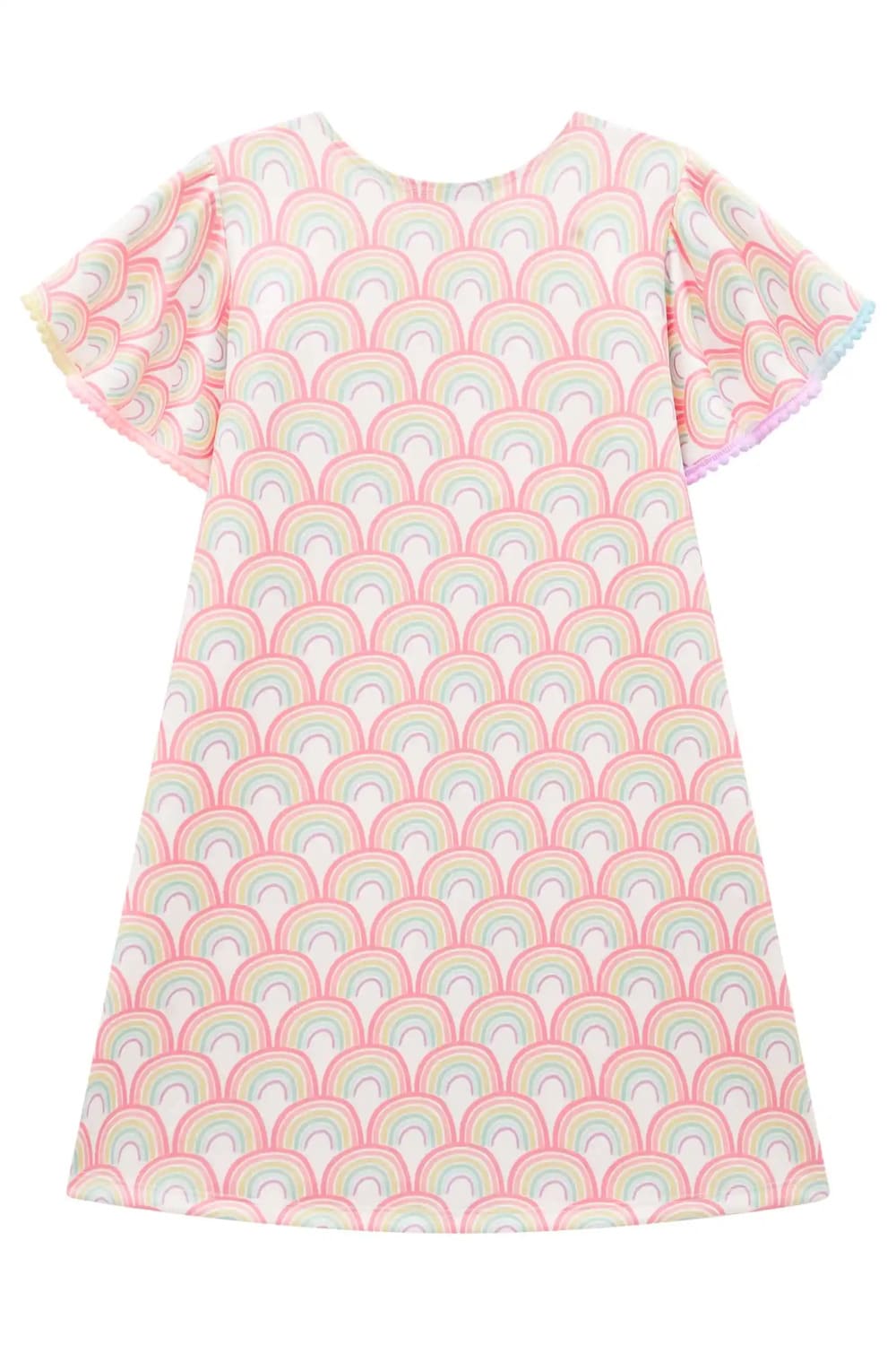 Vestido Infantil Kukie Verão Branco Borboletas Arco-íris