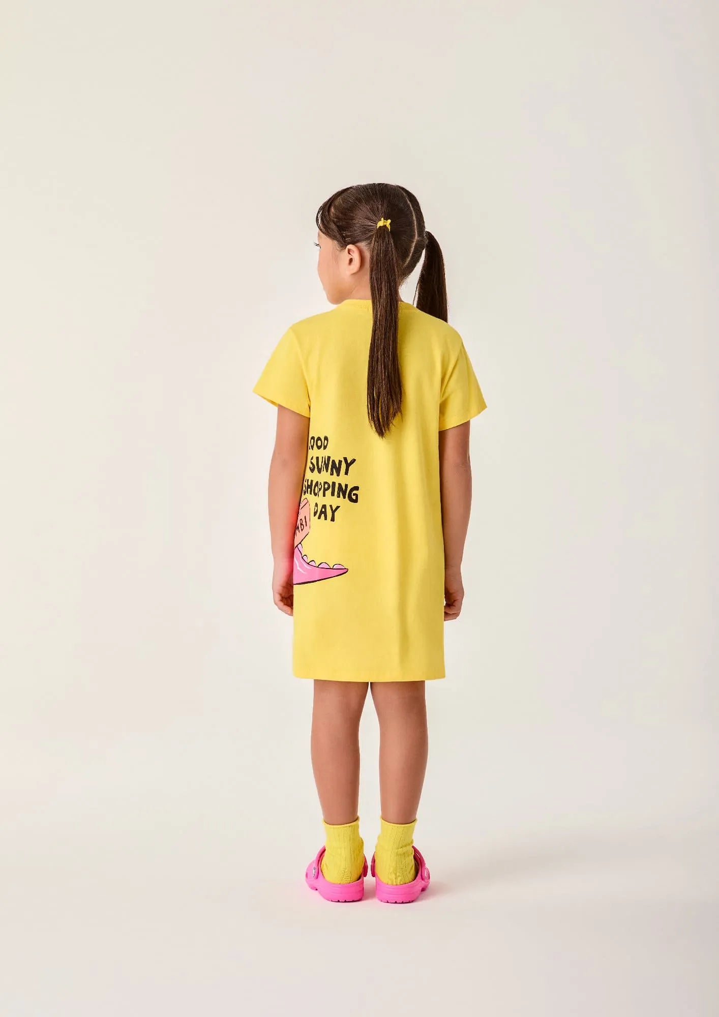 Vestido Infantil Bimbi Amarelo Dinossaurinha