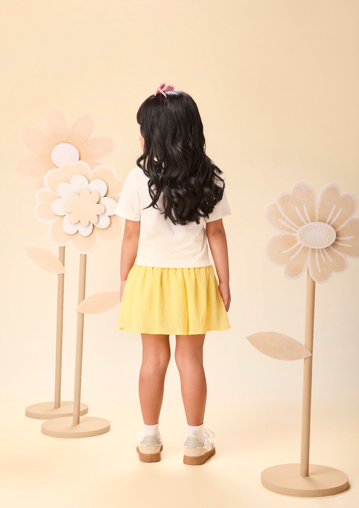 Conjunto Infantil Menina Momi com Saia Amarela e Blusa Ursinho Pooh Strass Disney