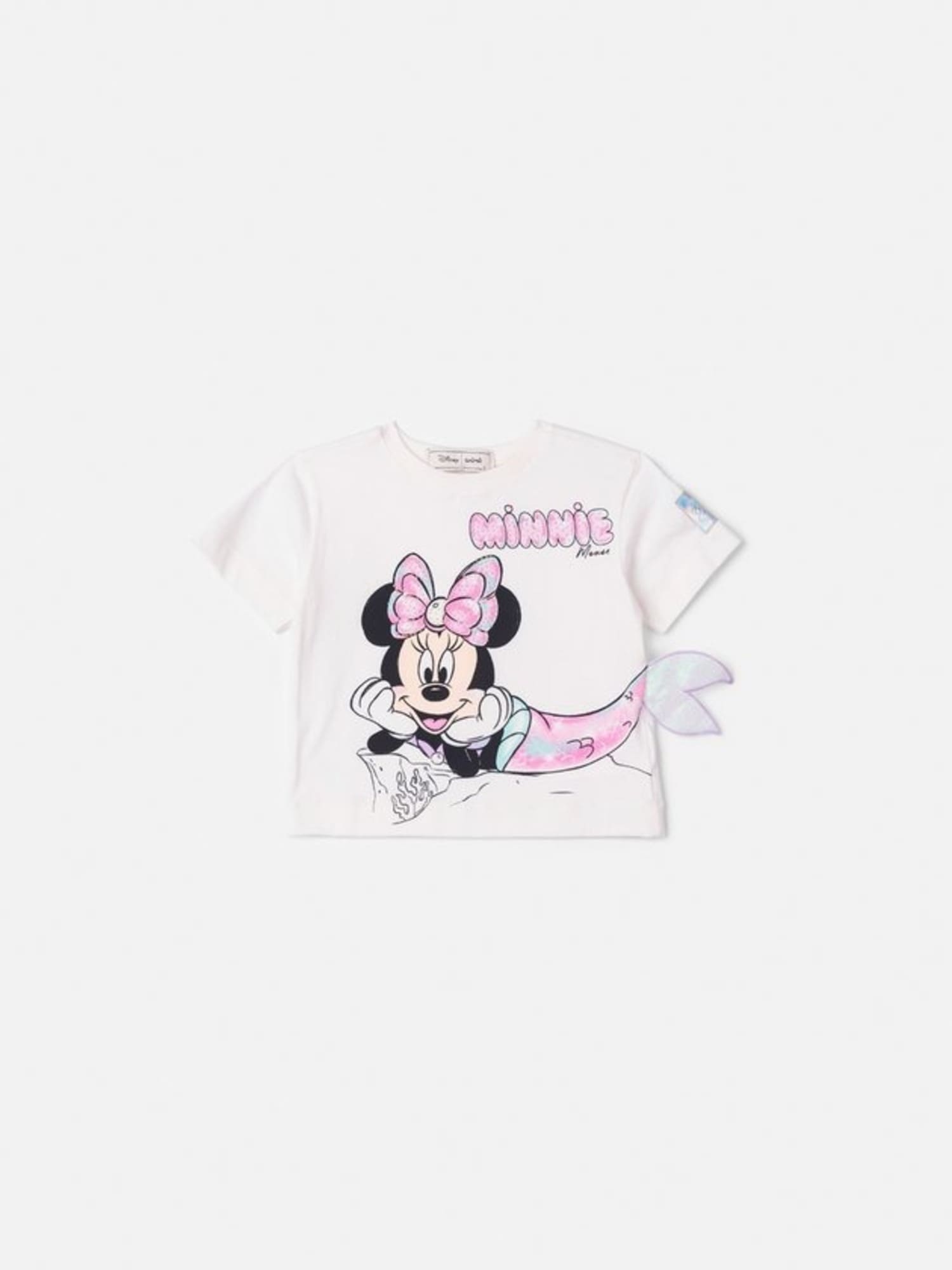 Blusa Infantil Animê Verão Branca Minnie Sereia Disney