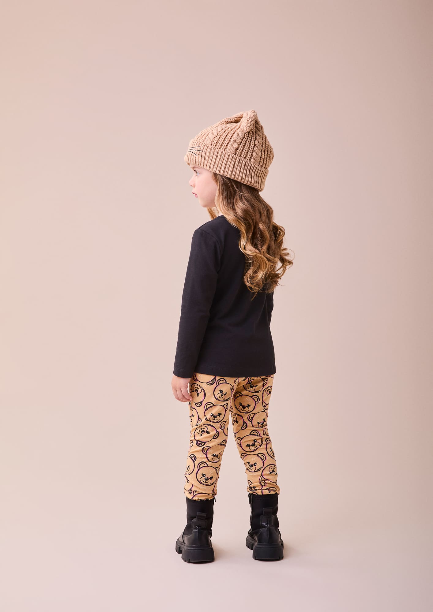 Conjunto Infantil Momi Inverno com Calça e Blusa Preta Ursinho