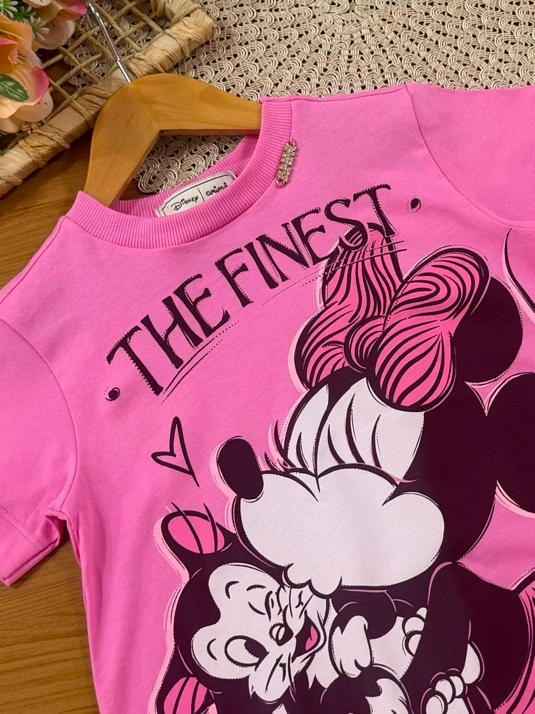 Vestido Infantil Animê Rosa Minnie The Finest Dinsey