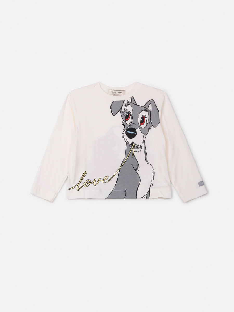 Blusa Infantil Animê Inverno Manga Longa Dama e o Vagabundo Disney