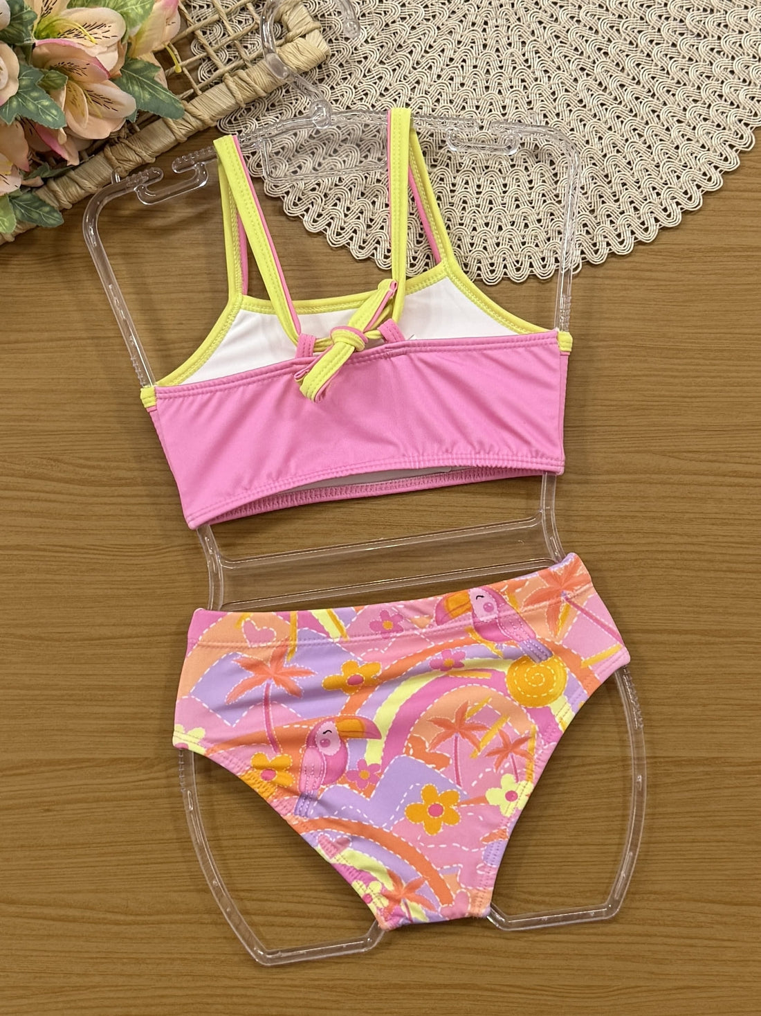 Biquíni Infantil Kukiê Verão Rosa Beach Days