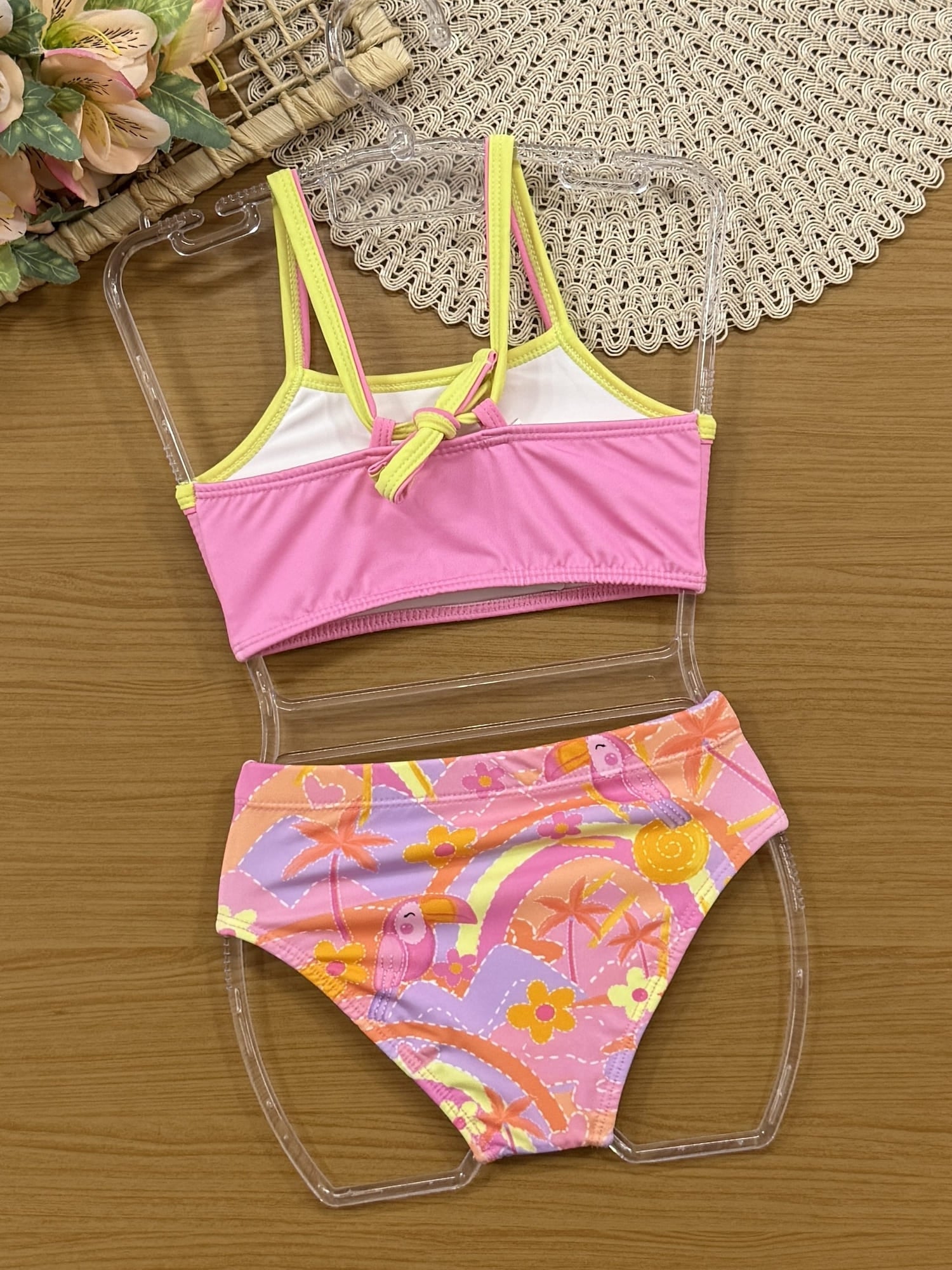 Biquíni Infantil Kukiê Verão Rosa Beach Days